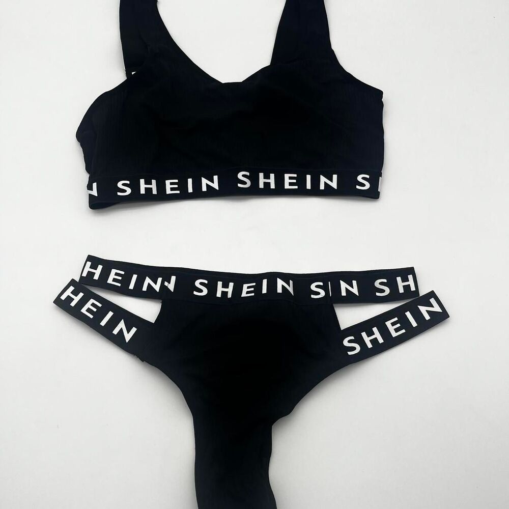 Shein Women's Black and White Bra